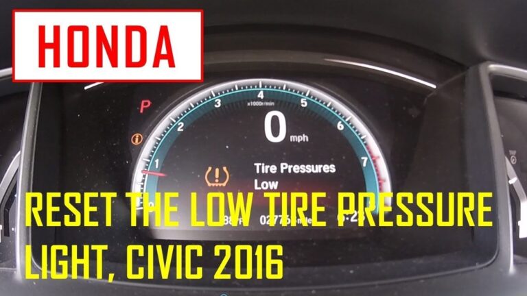 How to Clear Low Tire Pressure Honda Civic