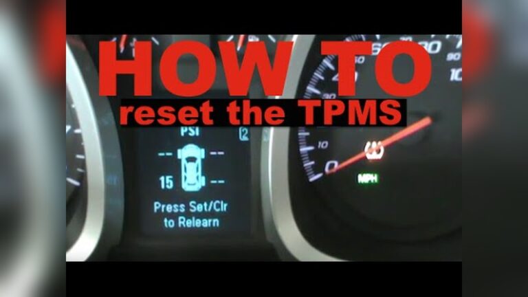 How to Reset Tire Pressure Sensor Chevy